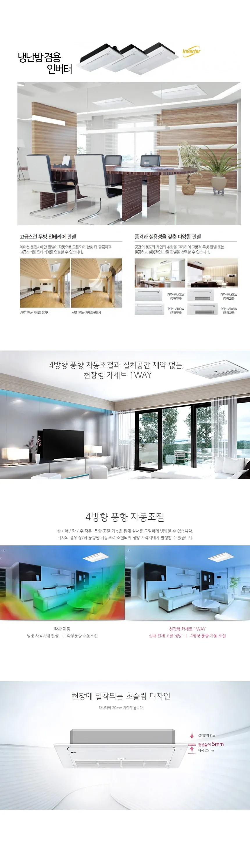 [LG]상업용 냉난방기 8평형 천정형 1WAY TW0320U2S 상세 이미지 1
